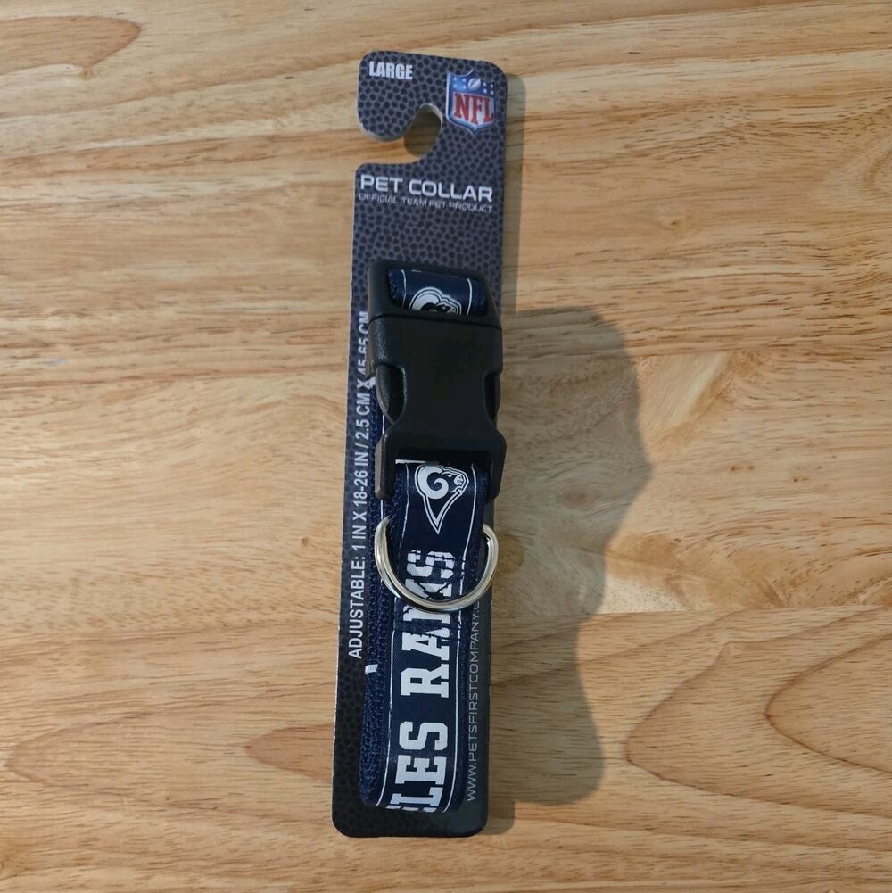 Brand New NFL RAMS LOS ANGELES Dog Pet Collar Large Oficial Team Pet Product